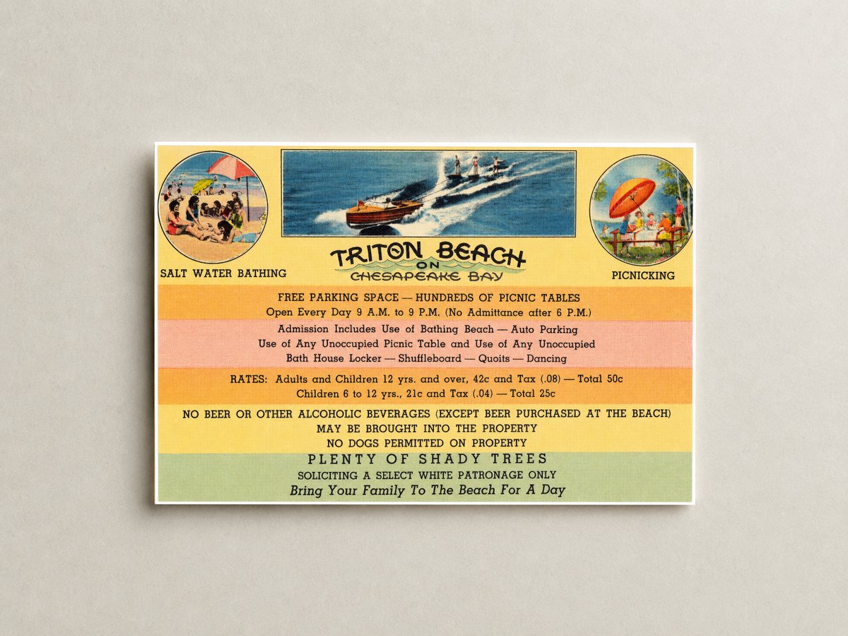 Triton Beach on Chesapeake Bay — Vintage Maryland Postcard