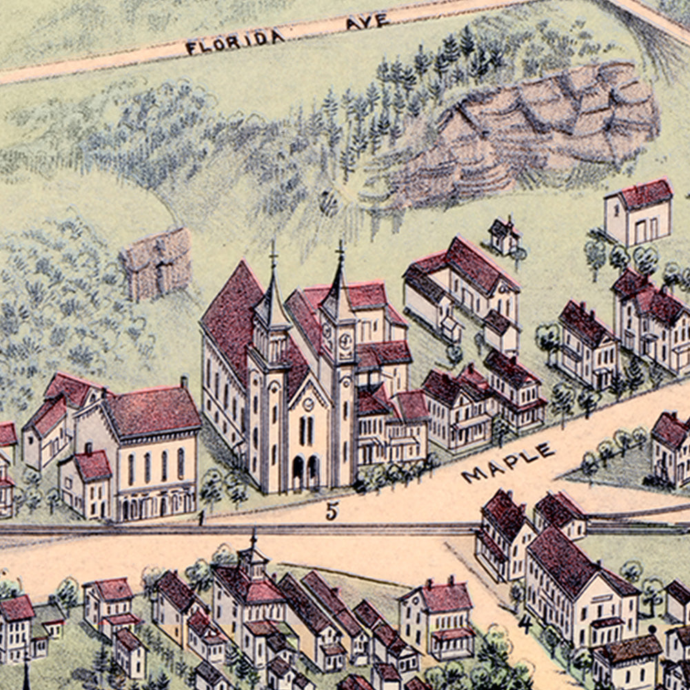 1879 Bethel Connecticut Map | Historic Bird’s-Eye View