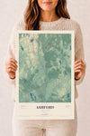 Map of Ashford, Connecticut, 12 x 18 inch unframed archival matte print