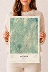 Map of Monroe, Connecticut, 12 x 18 inch unframed archival matte print