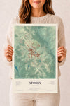 Map of Storrs, Connecticut, 12 x 18 inch unframed archival matte print