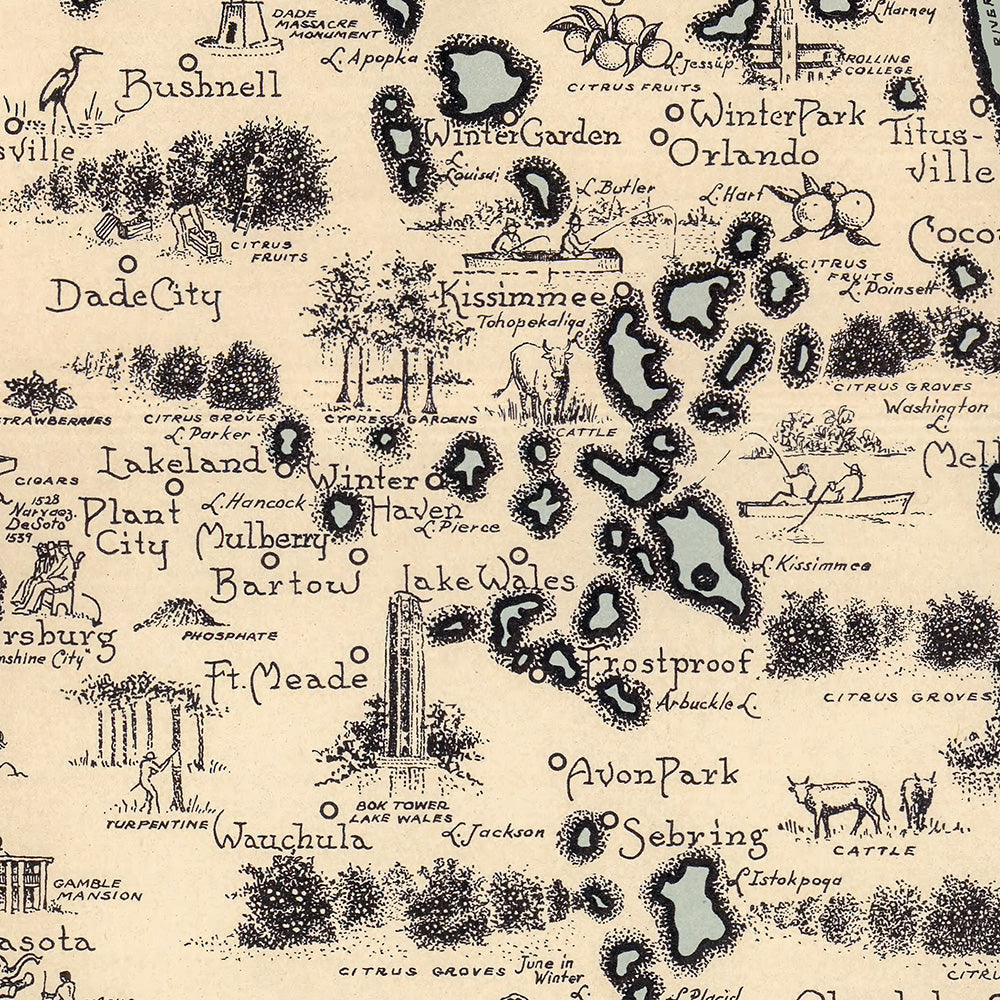 Pictorial Map of Florida (1953)
