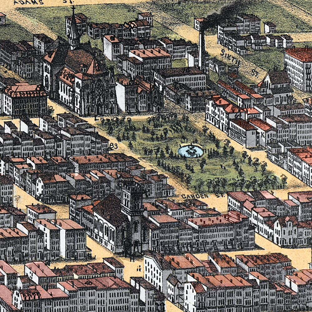 1881 Hoboken New Jersey Map | Historic Bird’s-Eye View