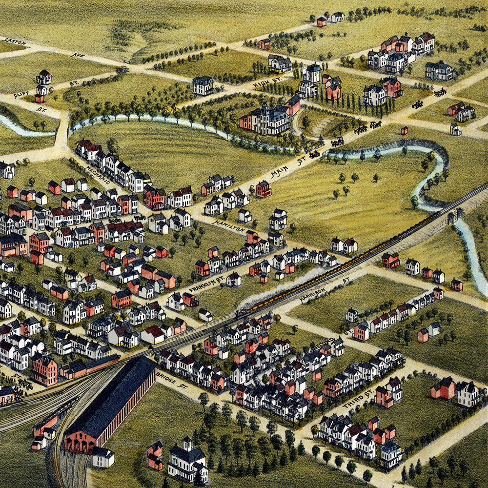 1882 Somerville, NJ Map | Vintage Bird’s-Eye View