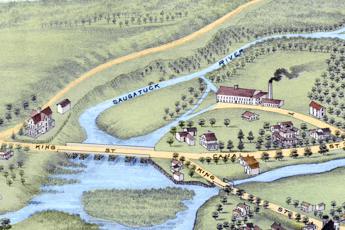 1878 Westport, Connecticut Map | Historic Bird’s-Eye View
