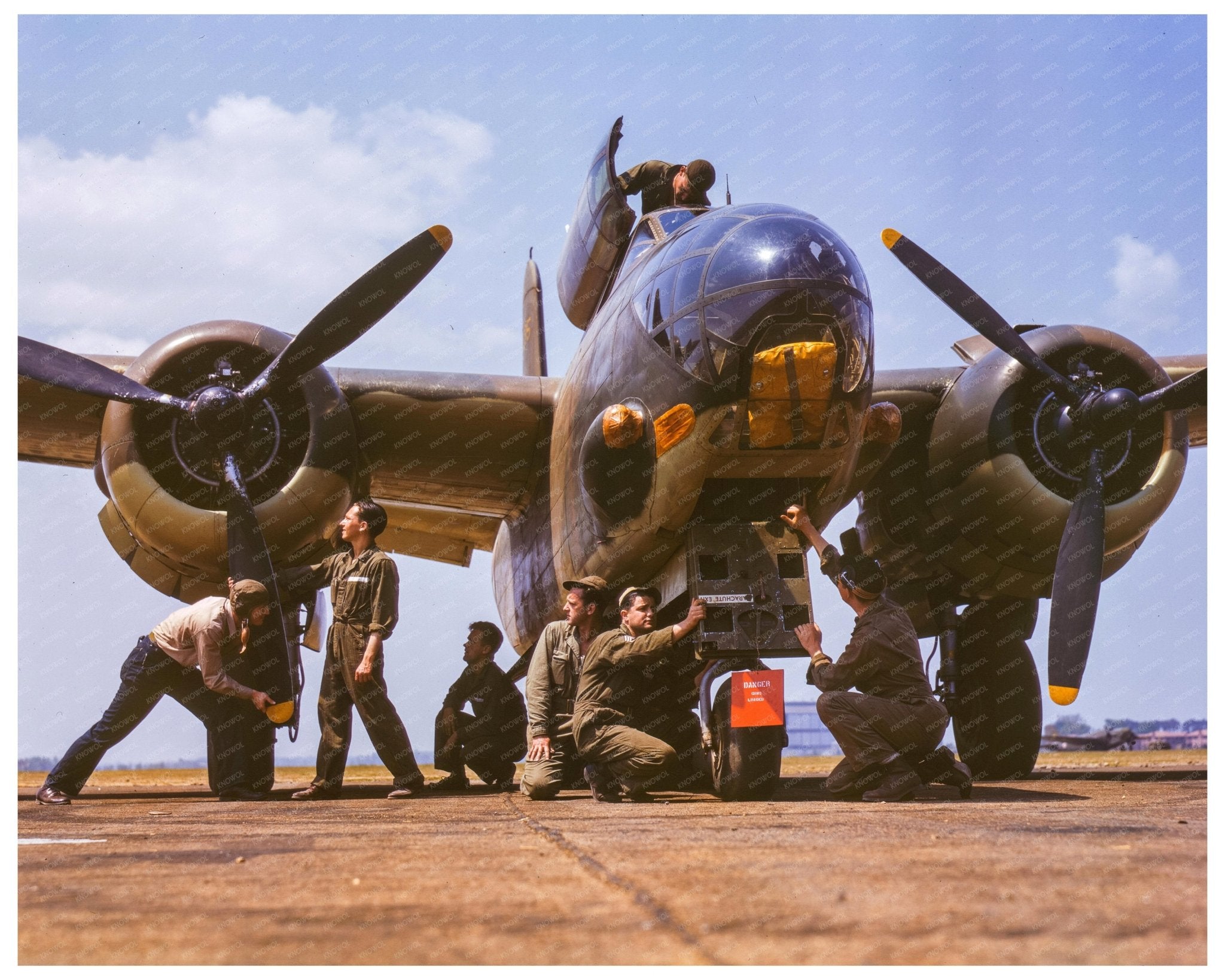 A - 20 Bomber Maintenance at Langley Field 1942 - Available at KNOWOL