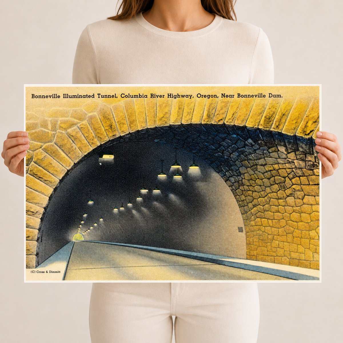 OR: Bonneville Illuminated Tunnel, Columbia River Highway, Oregon, near Boneville Dam