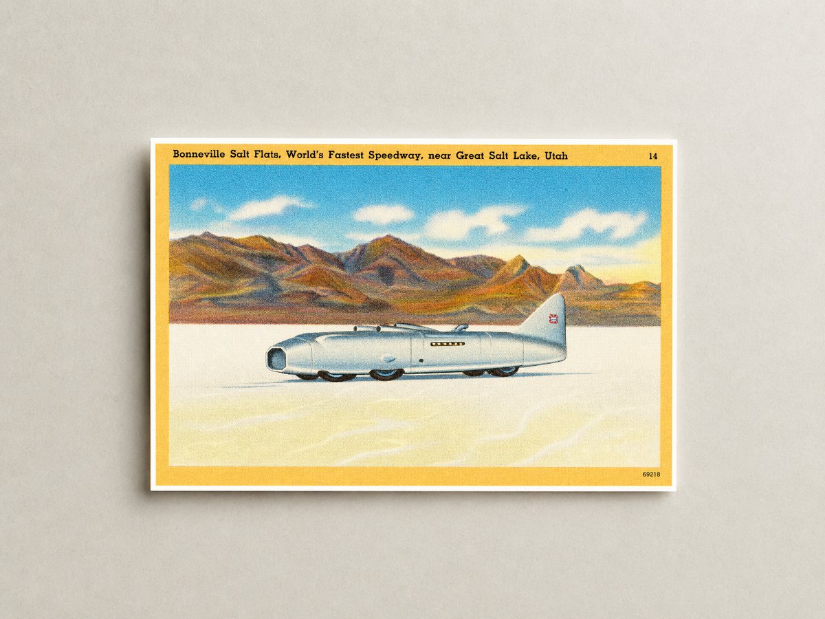 Bonneville Salt Flats, UT: Bonneville Salt Flats, "World's fastest speedway." Utah