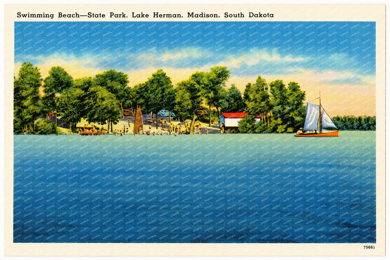 Madison, SD: Swimming beach -- State park, Lake Herman