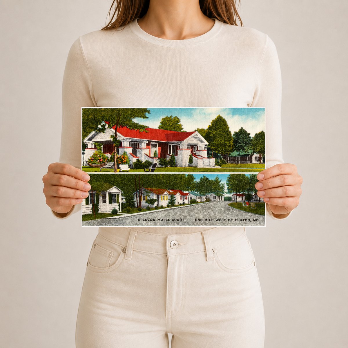 Steele's Motel Court, one mile west of Elkton, MD — Vintage Maryland Postcard