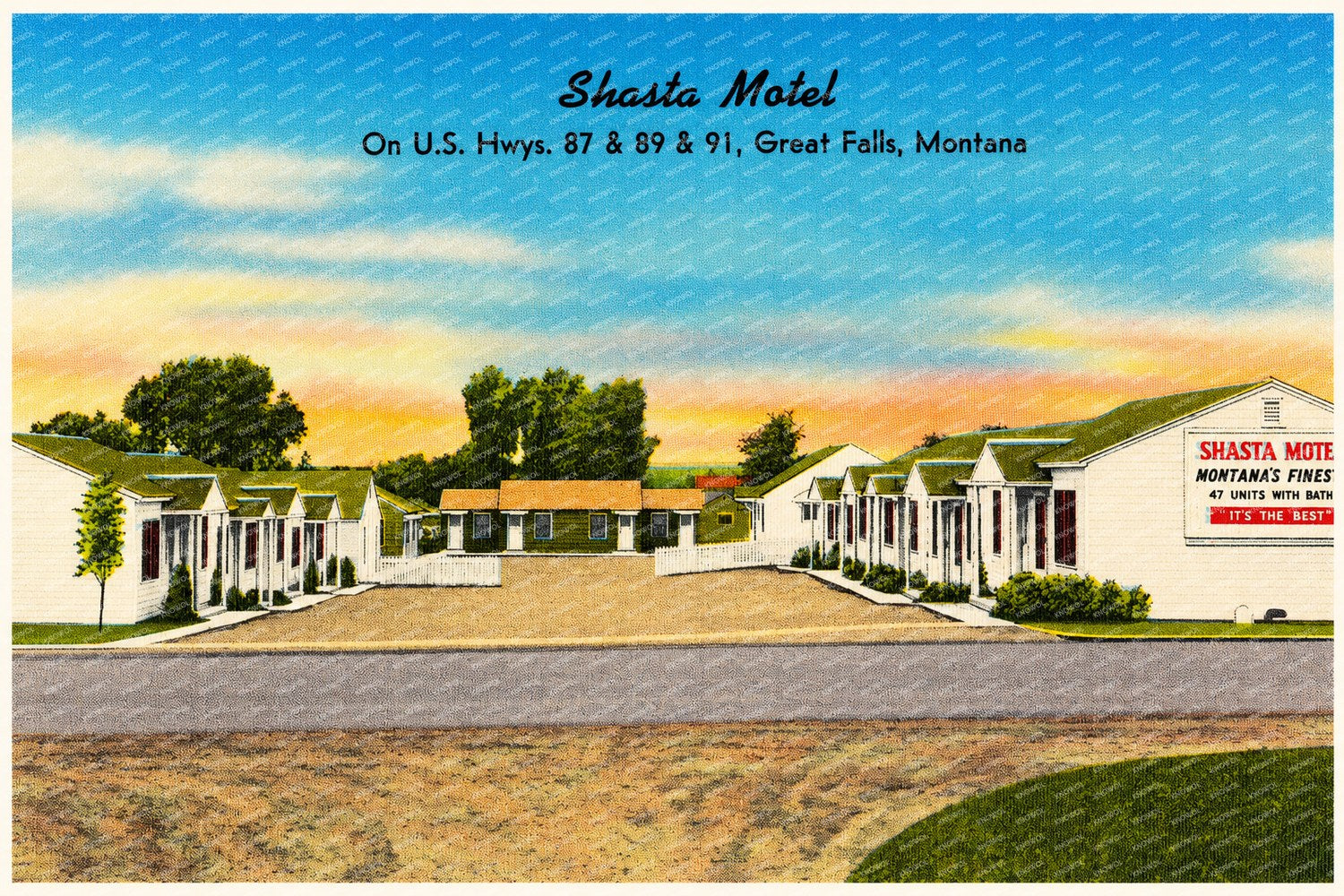 Great Falls, MT: Shasta Motel, on U.S. Hwys. 87 & 89 & 91