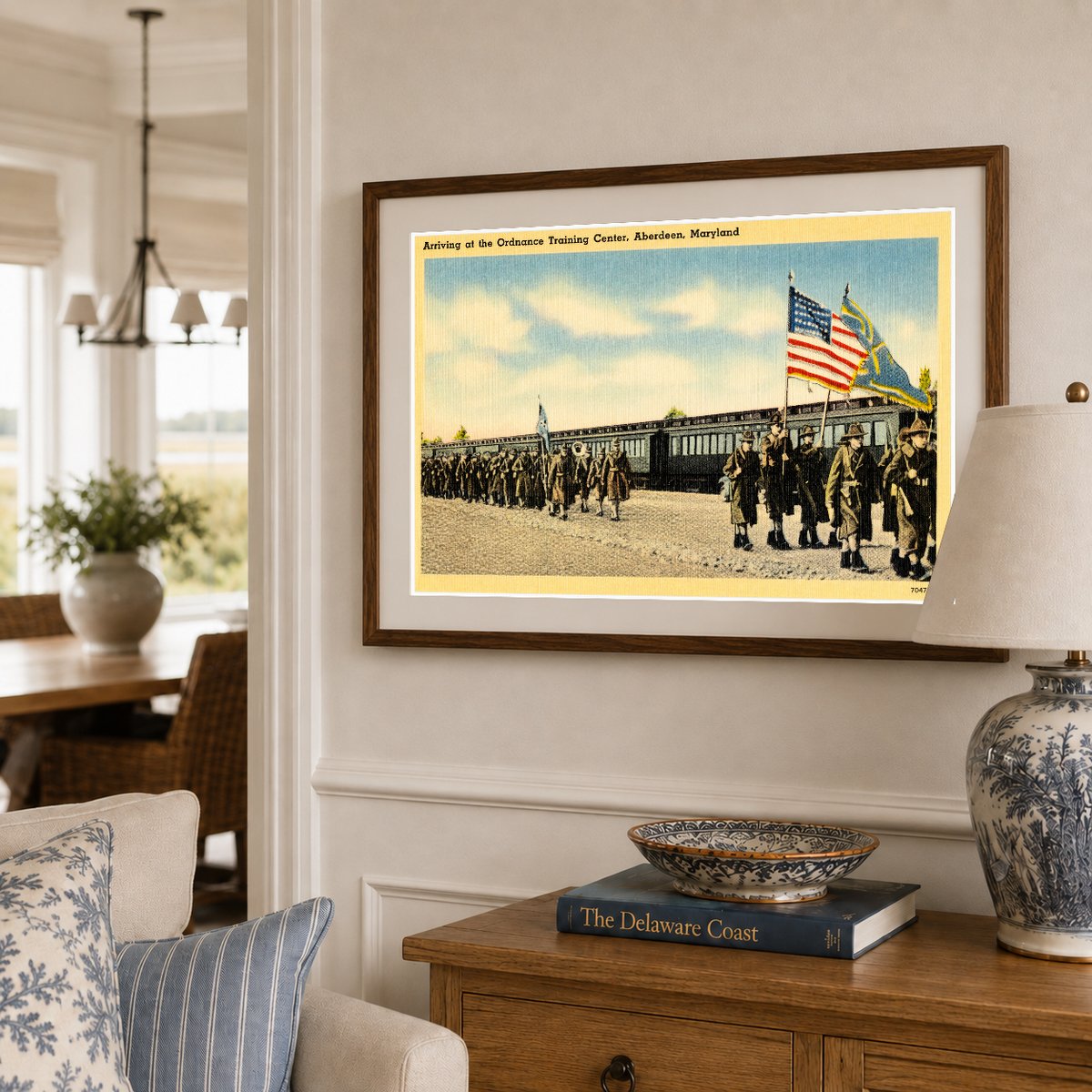 Arriving at the Ordnance Training Center, Aberdeen, Maryland — Vintage Maryland Postcard