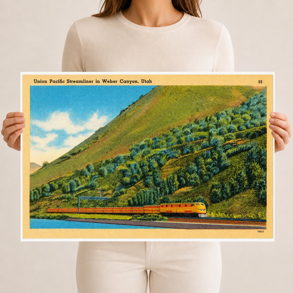 Weber Canyon, UT: Union Pacific Streamliner in Weber Canyon