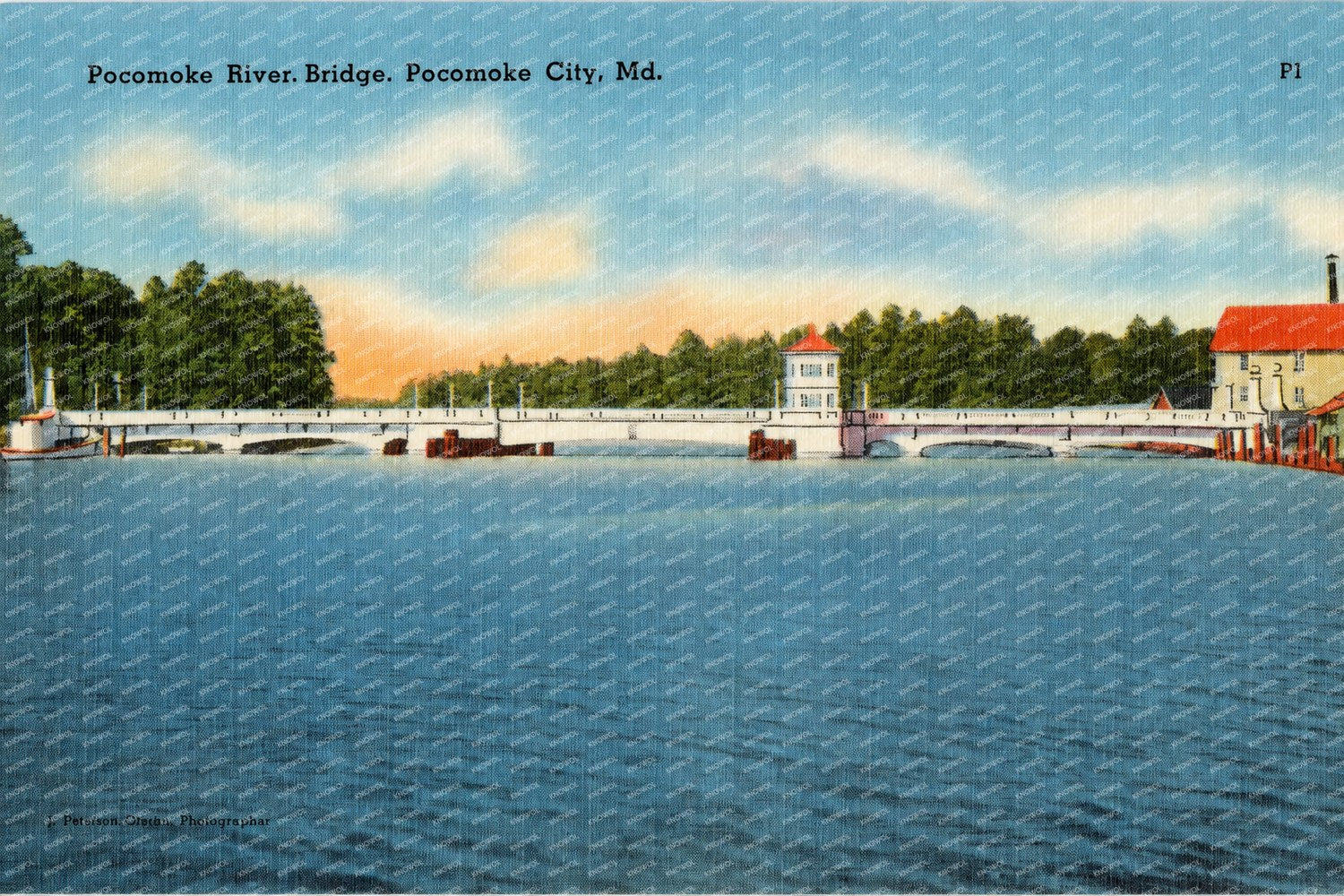 Pocomoke River Bridge, Pocomoke City, MD — Vintage Maryland Postcard