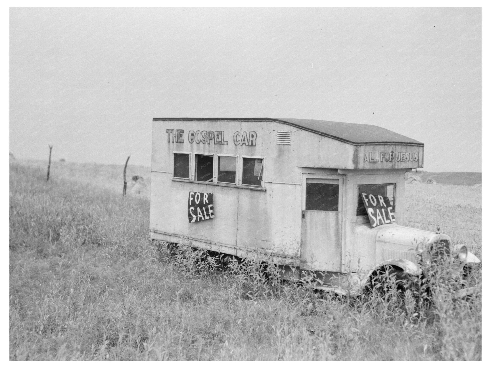 Abandoned Gospel Car Kewanee Illinois 1937 - Available at KNOWOL