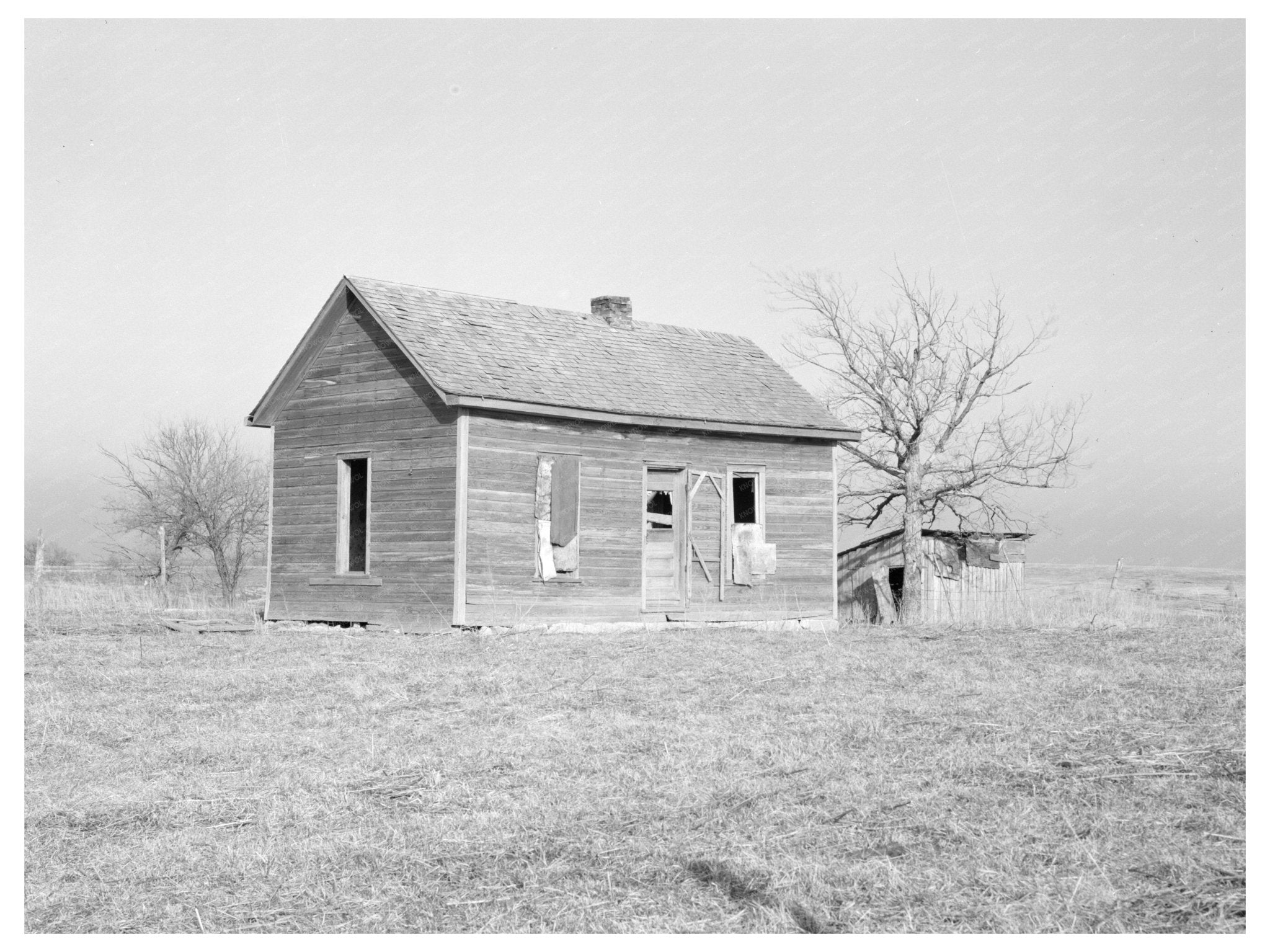 Abandoned House on Charles Barnhard Farm January 1937 - Available at KNOWOL