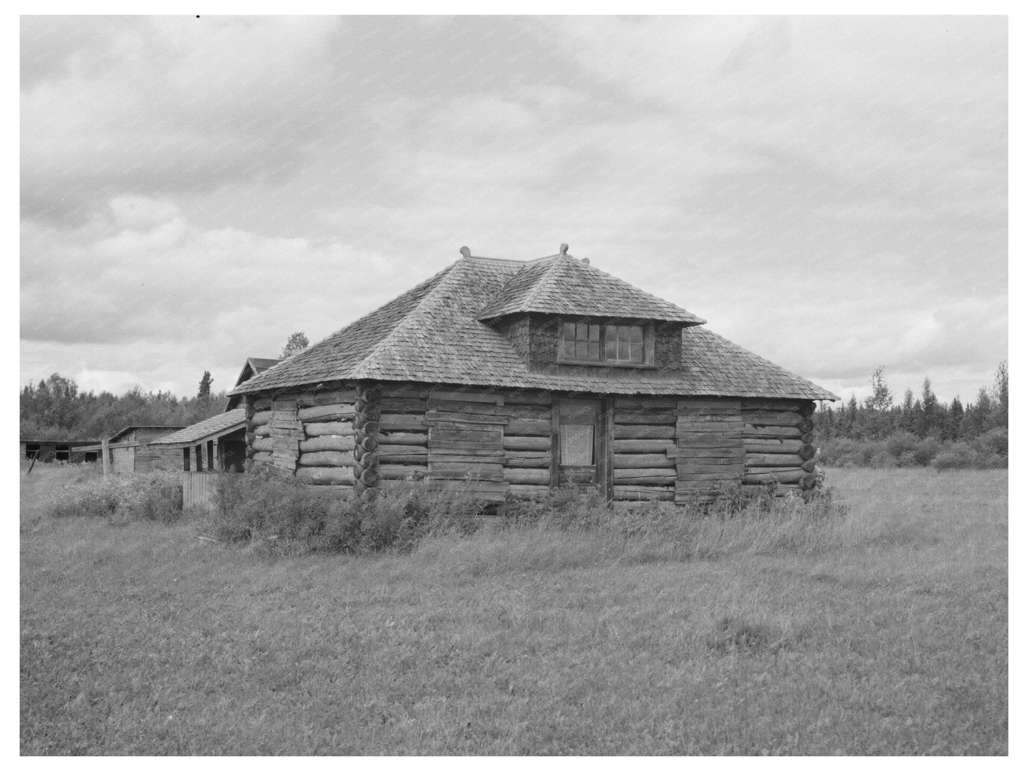 Abandoned Log Cabin Gheen Minnesota August 1937 - Available at KNOWOL
