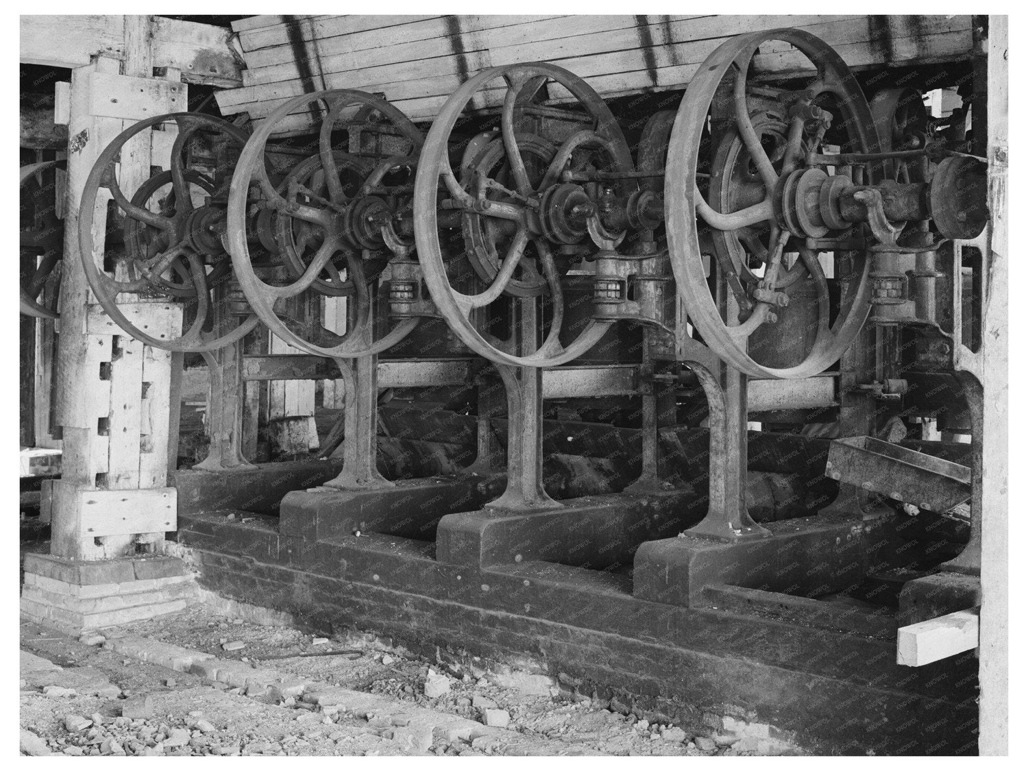 Abandoned Sugar Mill Machinery Gibson Louisiana 1938 - Available at KNOWOL