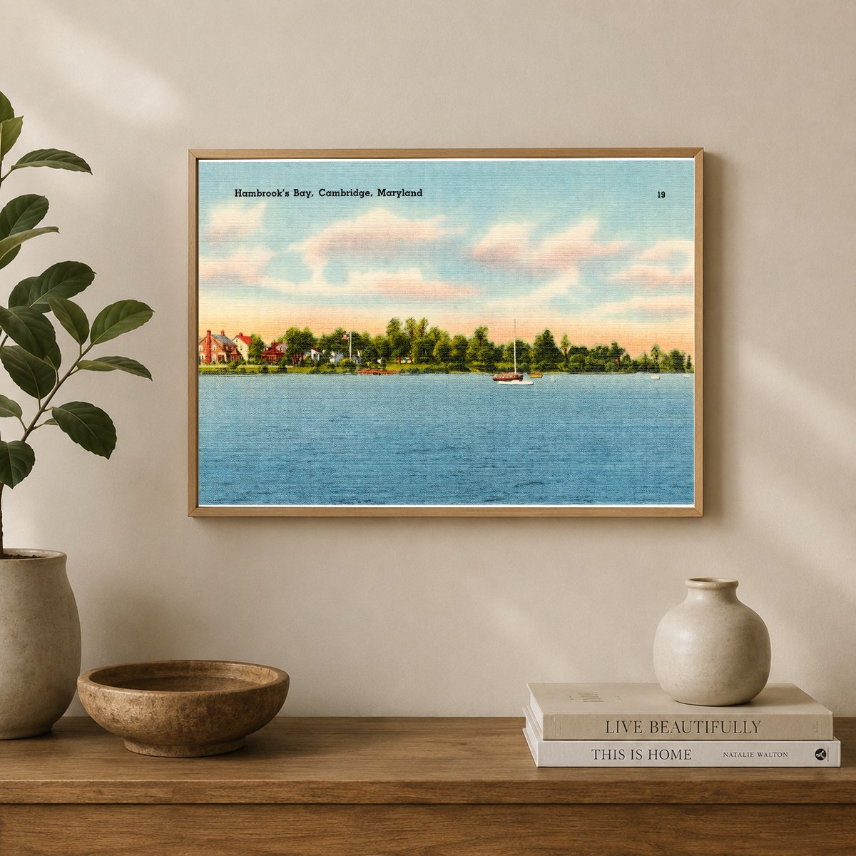 Humbrook's Bay, Cambridge, Maryland — Vintage Maryland Postcard