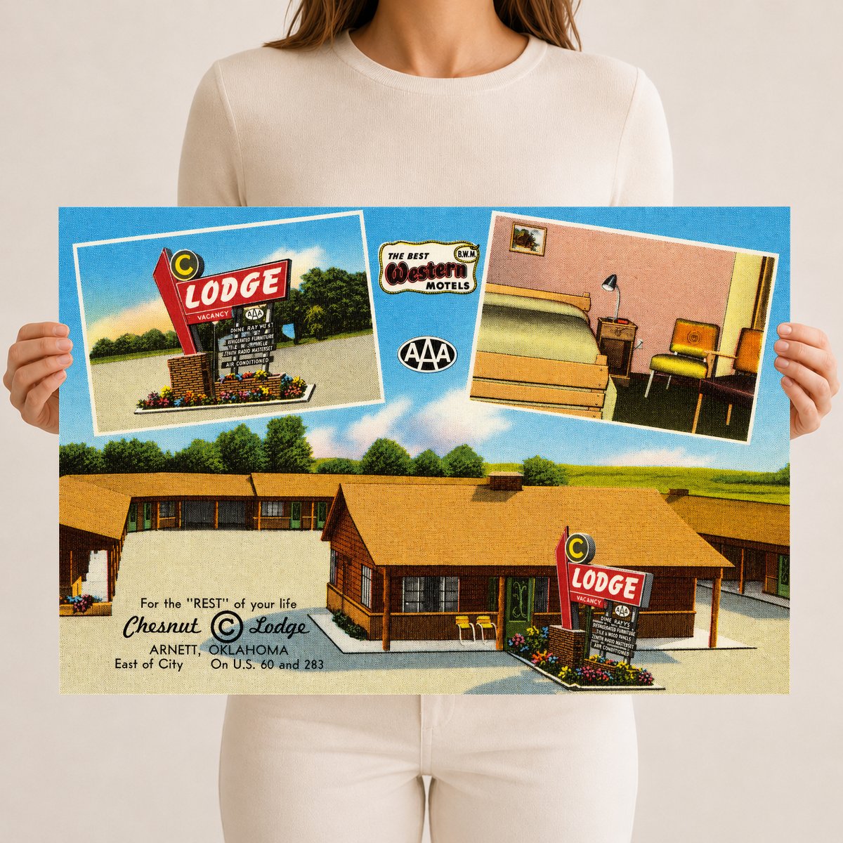 Arnett, OK: For the "Rest" of your life, Chesnut © Lodge, Arnett, Oklahoma, east of city, on U.S. 60 and 283