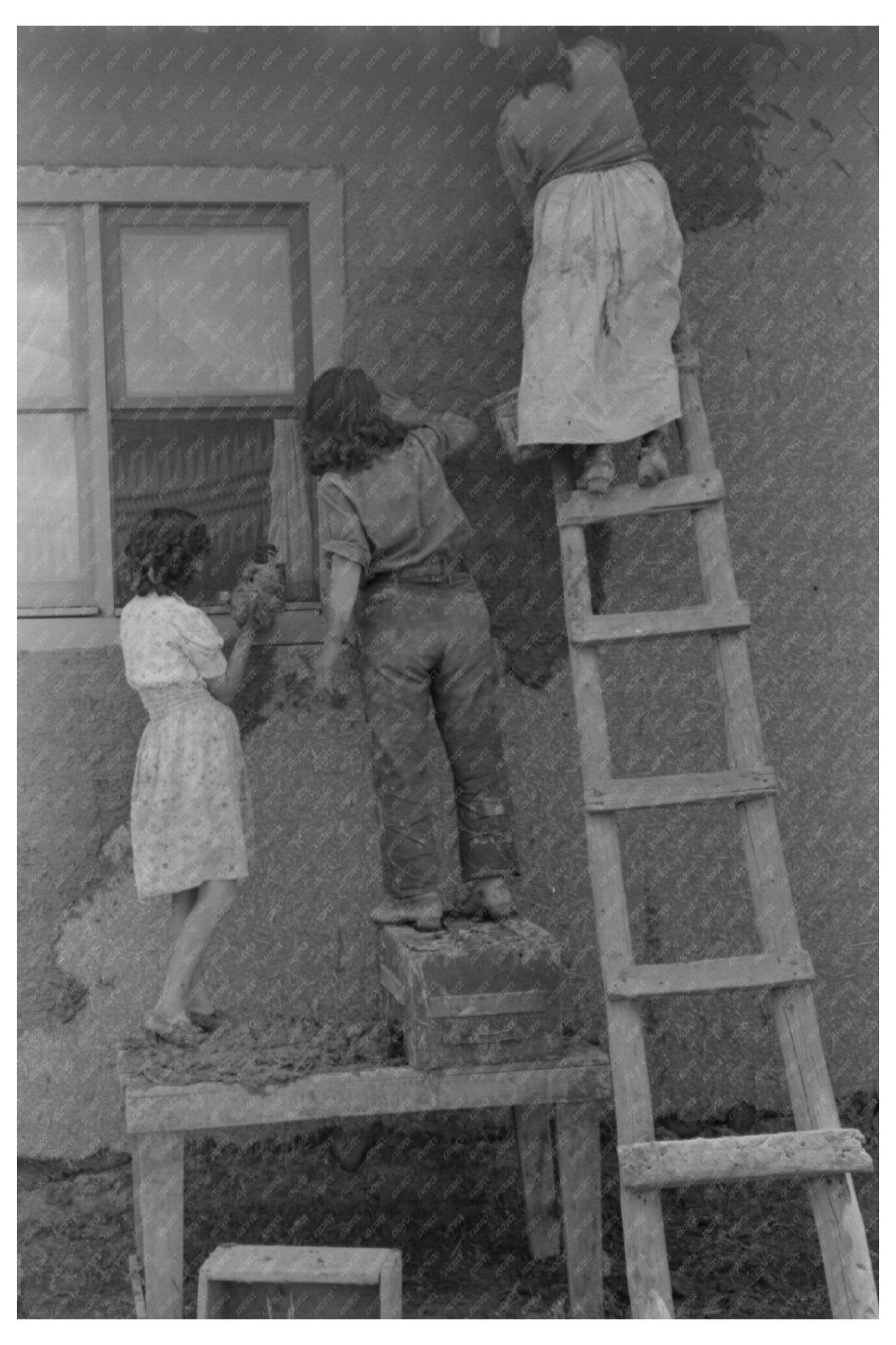 Adobe House in Chamisal New Mexico July 1944 - Available at KNOWOL