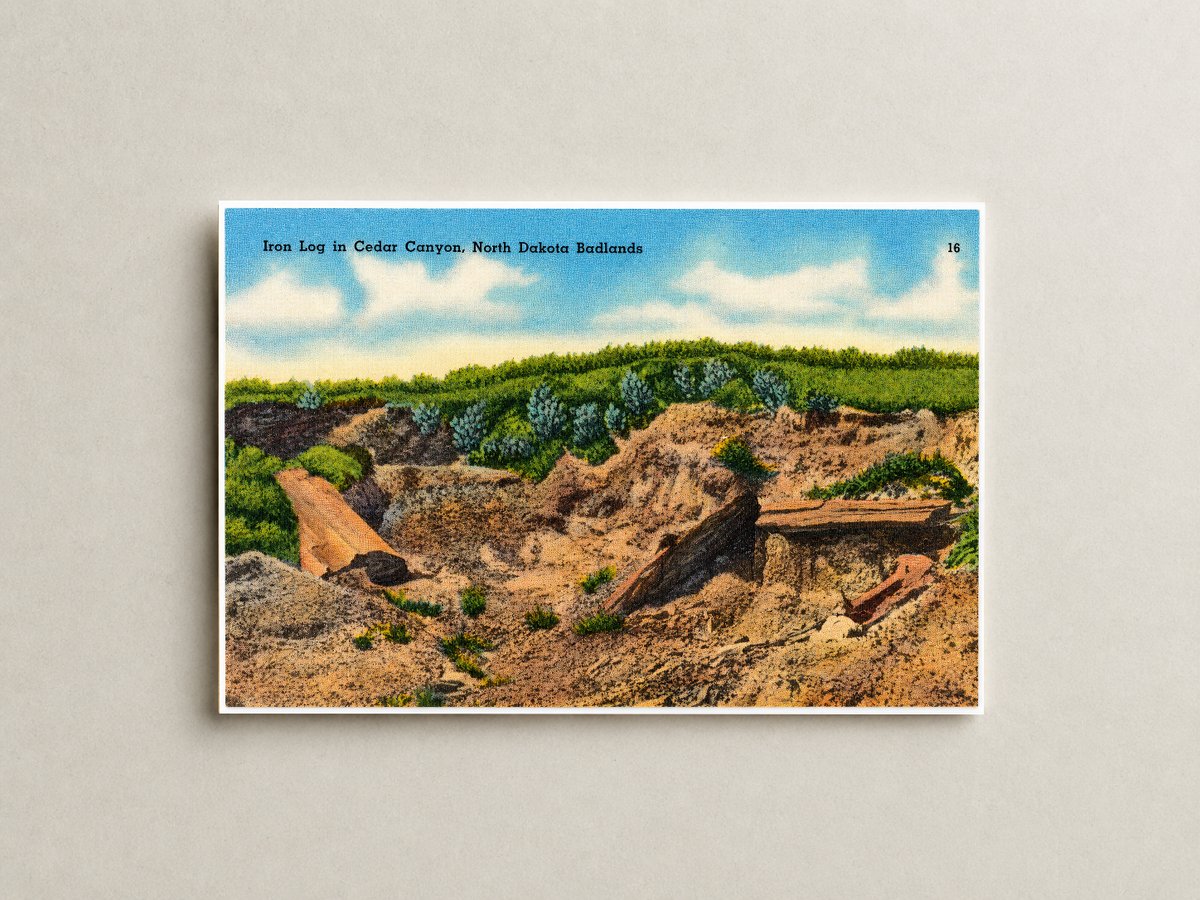 Cedar Canyon, ND: Iron log in Cedar Canyon, North Dakota Badlands
