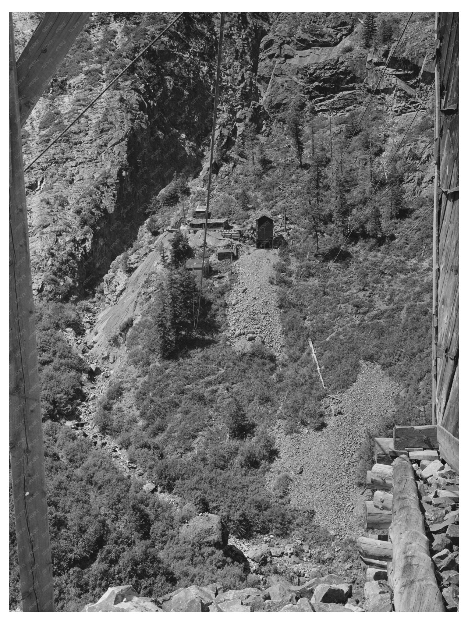 Aerial Tram to Abandoned Gold Mine Ouray County 1940 - Available at KNOWOL