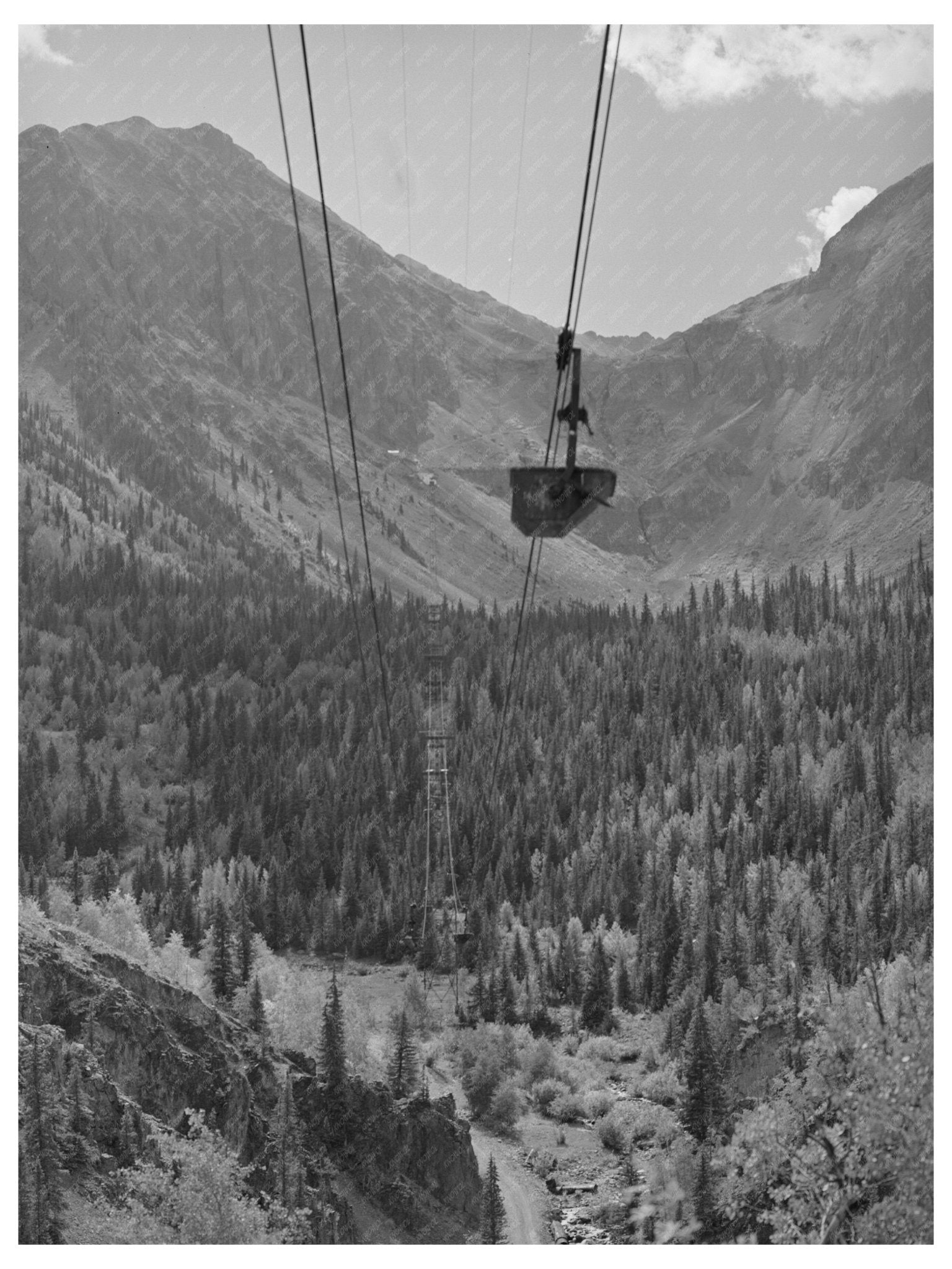 Aerial Tramway Transporting Ore in San Juan County 1940 - Available at KNOWOL