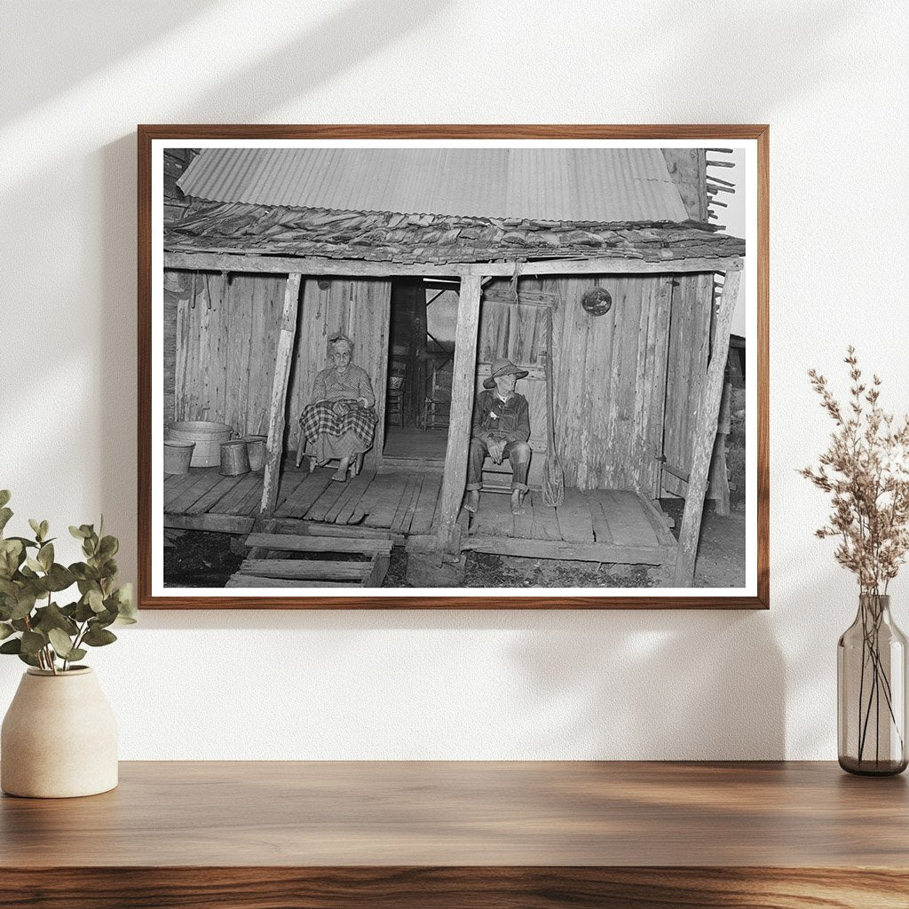 Aged Couple on Farm Porch Crowley Louisiana 1938 - Available at KNOWOL