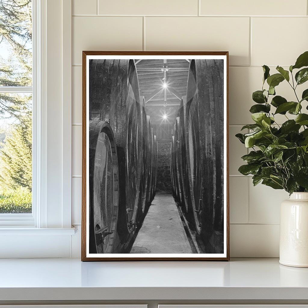 Aging Wine Casks in Sonoma County January 1942 - Available at KNOWOL