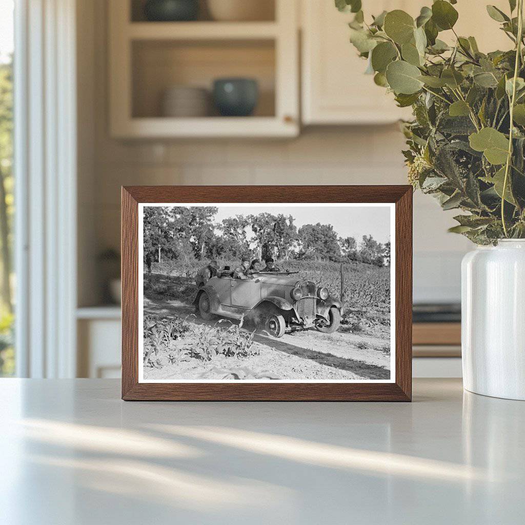 Agricultural Day Laborers Push Car Muskogee County 1939 - Available at KNOWOL