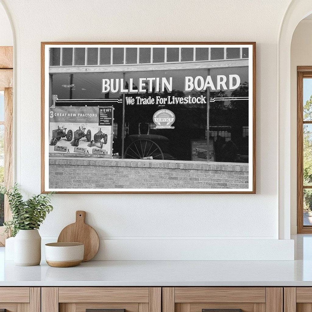 Agricultural Machinery Store Window Brownwood Texas 1939 - Available at KNOWOL