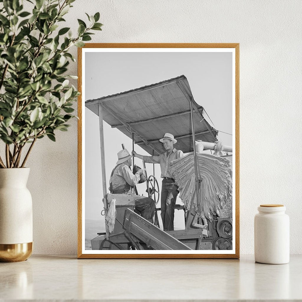 Agricultural Workers Operating Combine Harvester 1941 - Available at KNOWOL