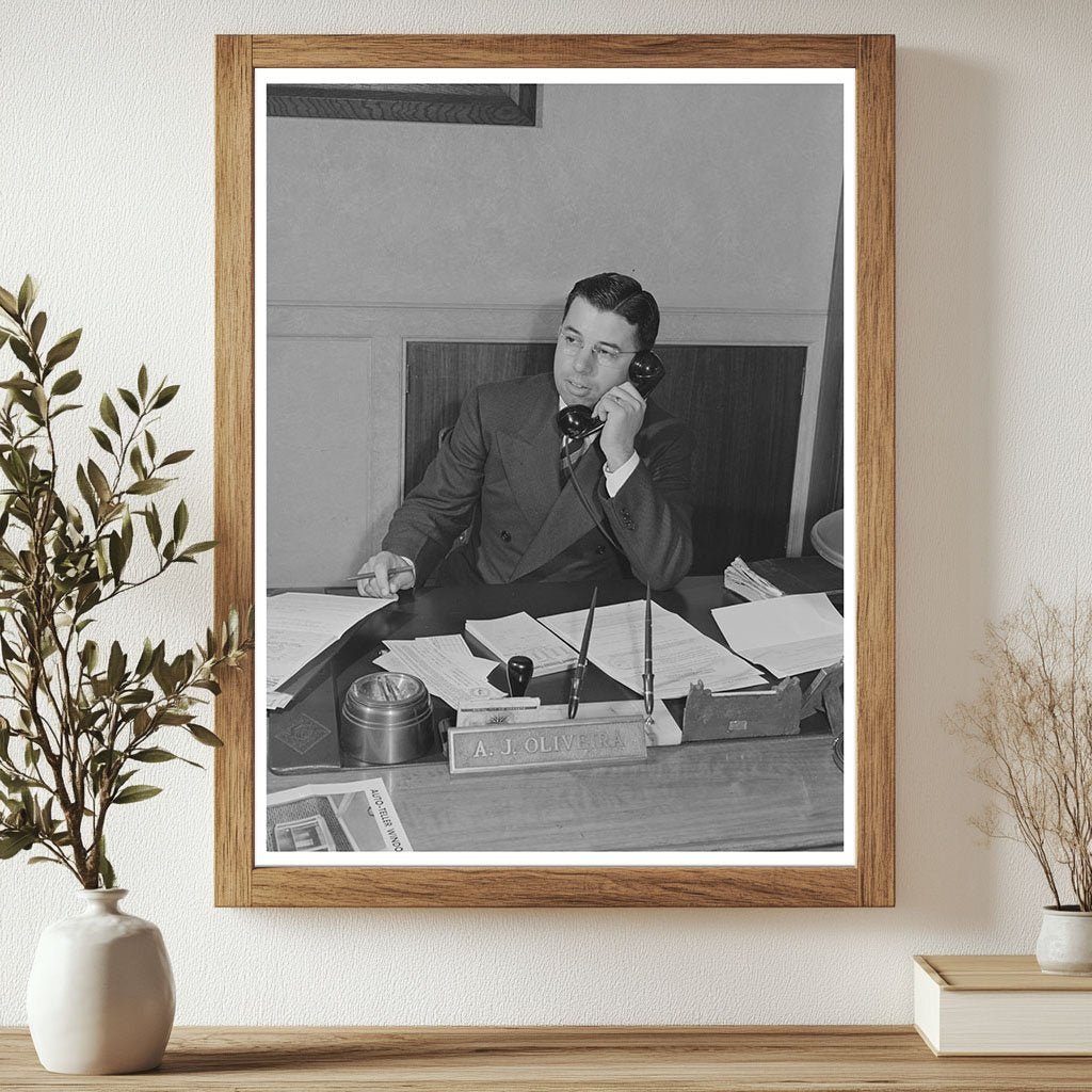 A.J. Oliveira Cashier First National Bank San Leandro 1942 - Available at KNOWOL