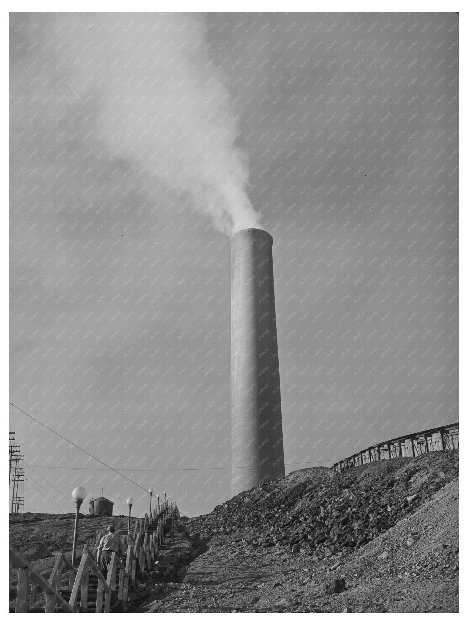 Anaconda Smelter Tallest Smokestack Montana 1942 - Available at KNOWOL