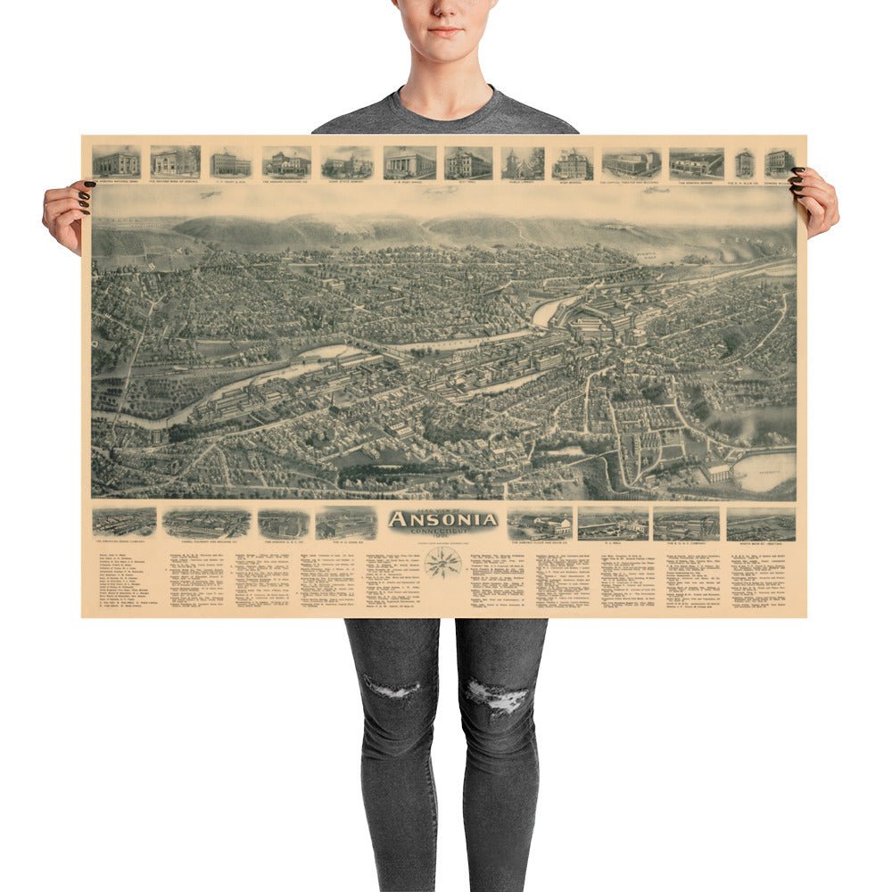 Ansonia, CT 1921 Map - Available at KNOWOL