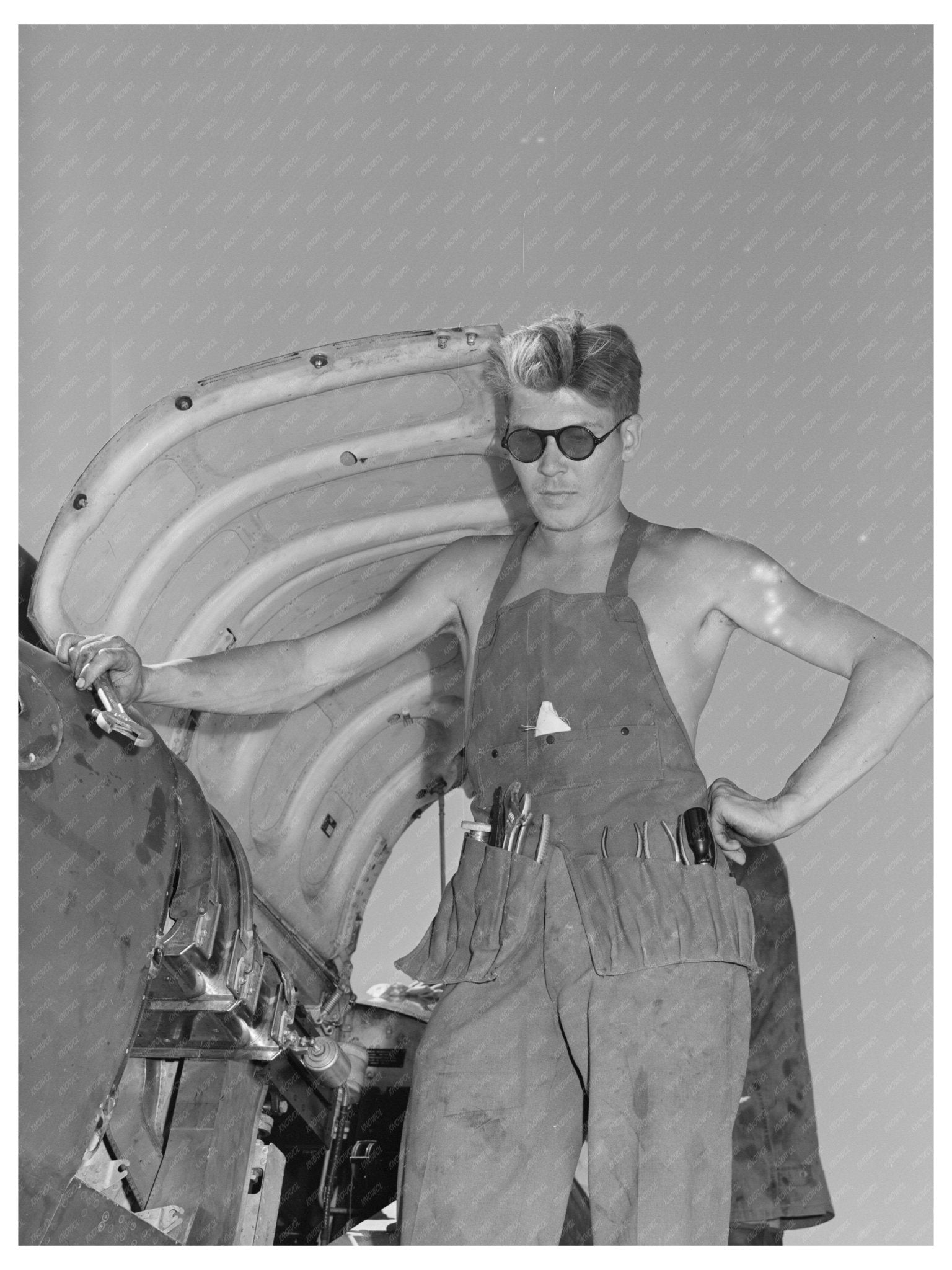 Armorer and Mechanic at Edwards Air Force Base May 1942 - Available at KNOWOL