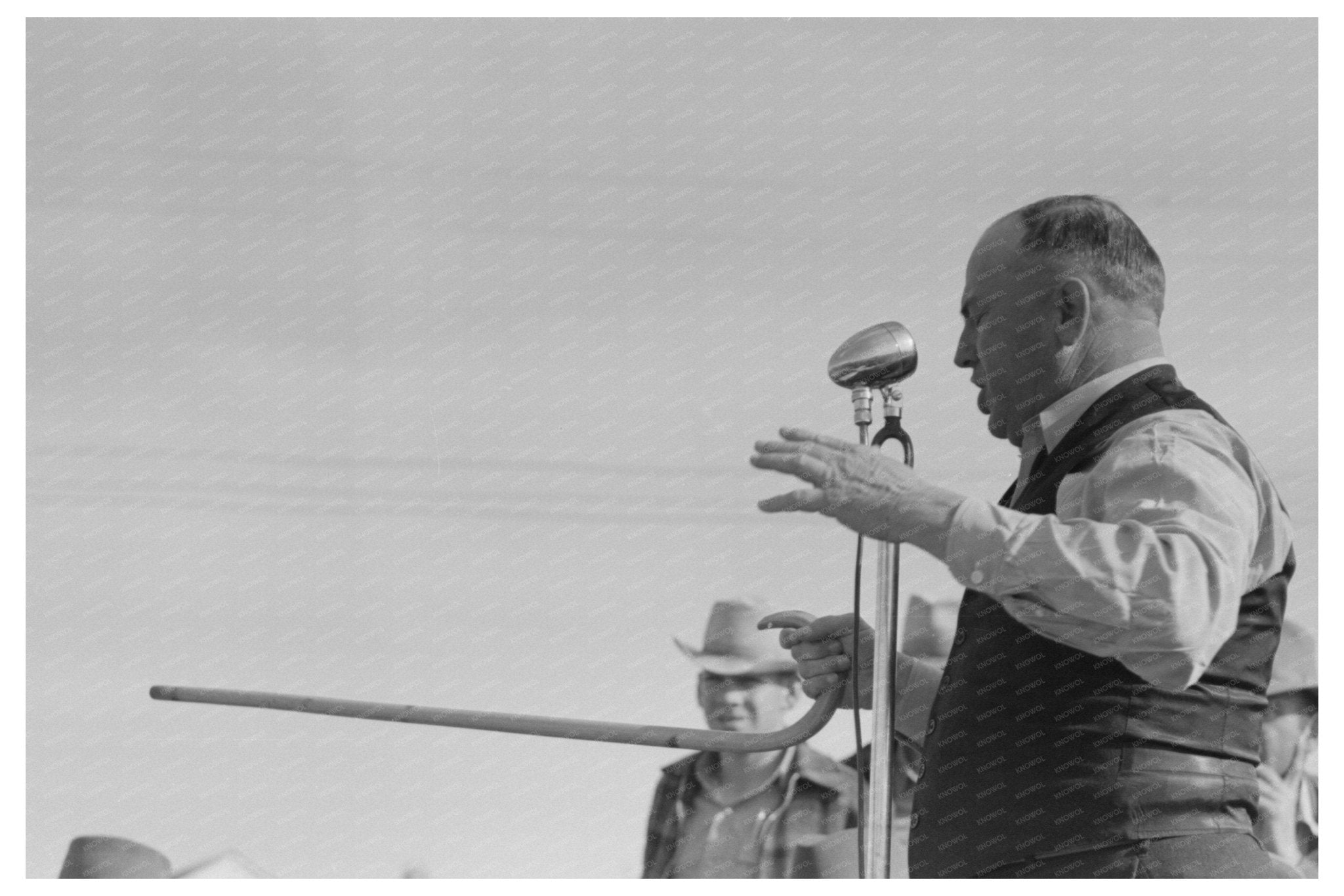 Auctioneer at Horse Sale Eldorado Texas November 1939 - Available at KNOWOL