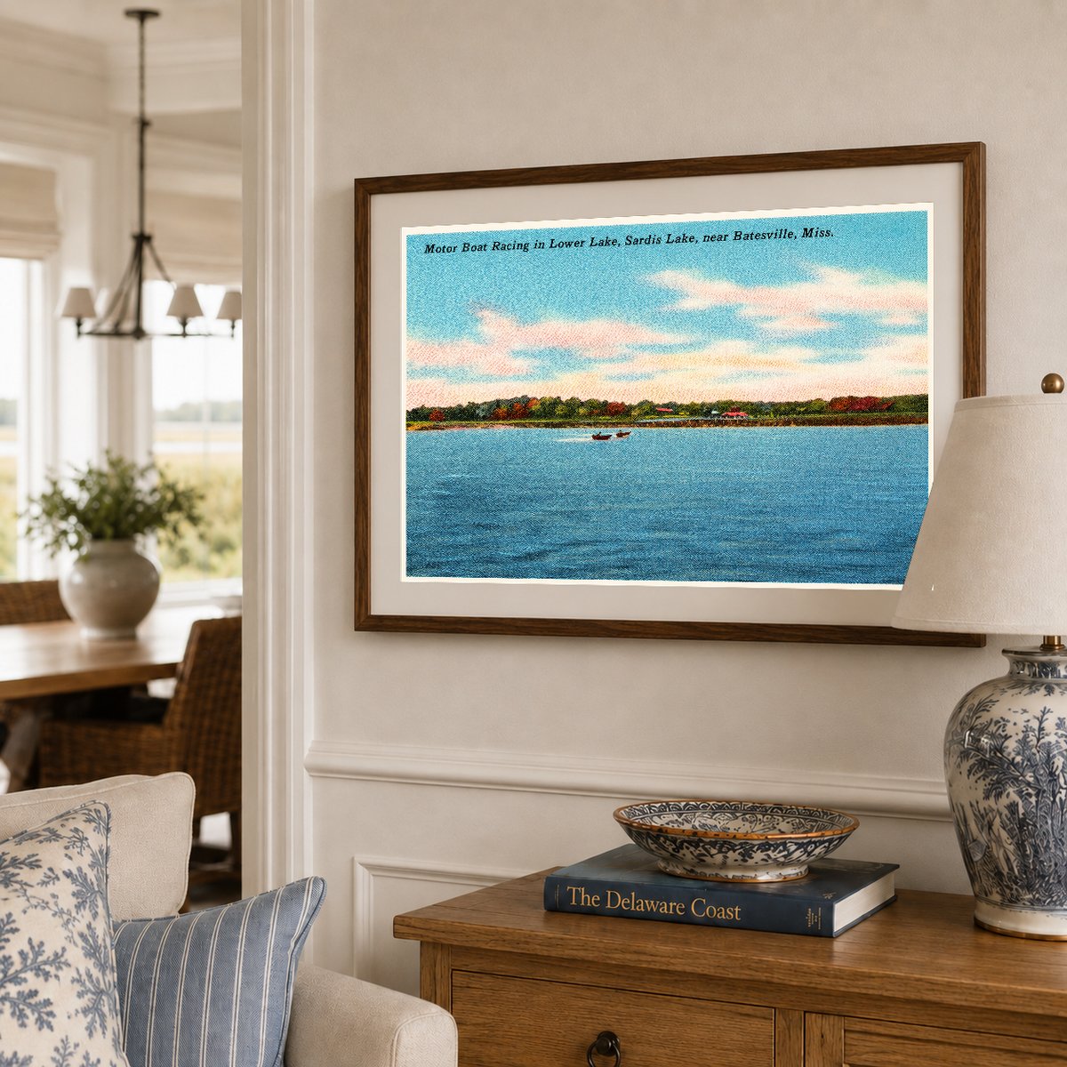 Sardis Lake, MS: Motor boat racing in lower lake, Sardis Lake, near Batesville