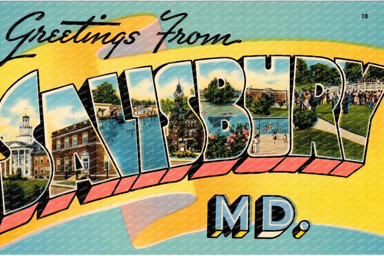 Greetings from Salisbury, MD — Vintage Maryland Postcard