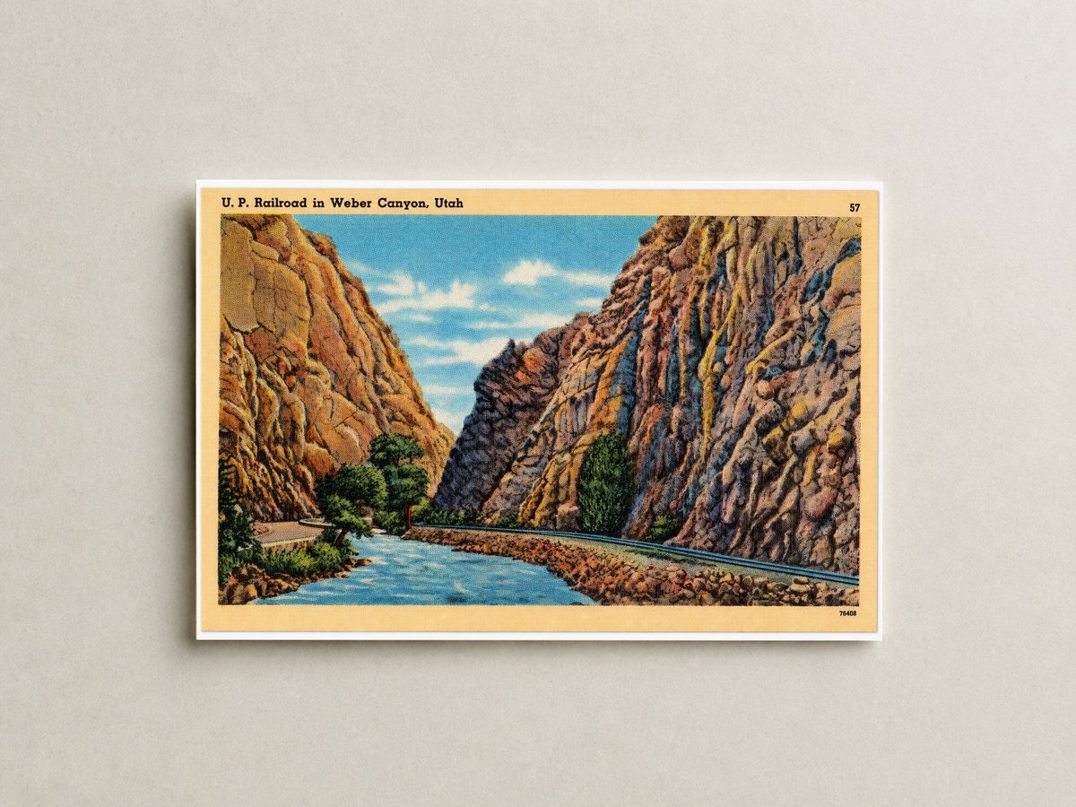 Weber Canyon, UT: U. P. Railroad in Weber Canyon