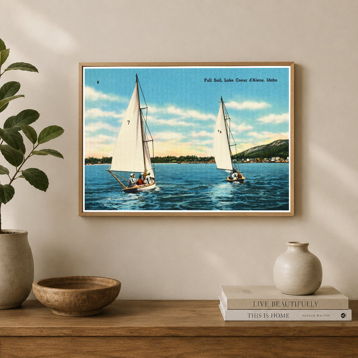 Coeur d'Alene Lake, ID: Full sail, Lake Coeur d'Alene