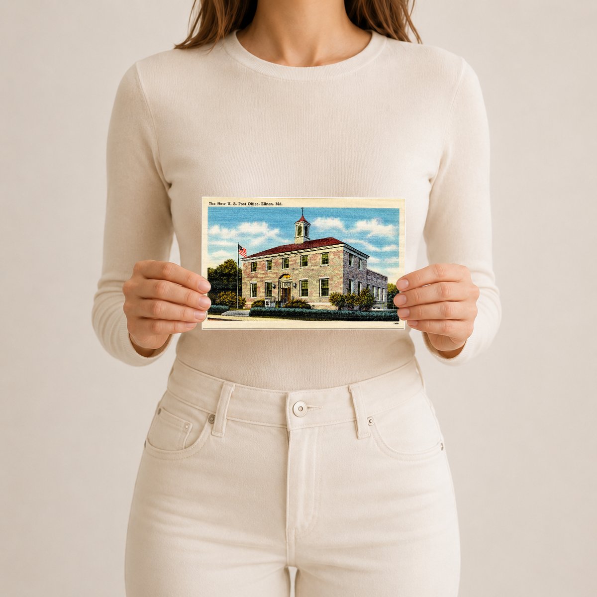 The new U. S. Post Office, Elkton, MD — Vintage Maryland Postcard