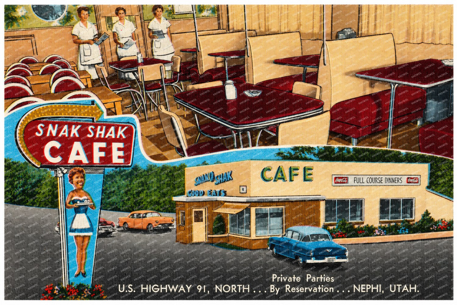 Nephi, UT: Snak Shak Café, U.S. Highway 91, north... Private parties by reservation... Nephi