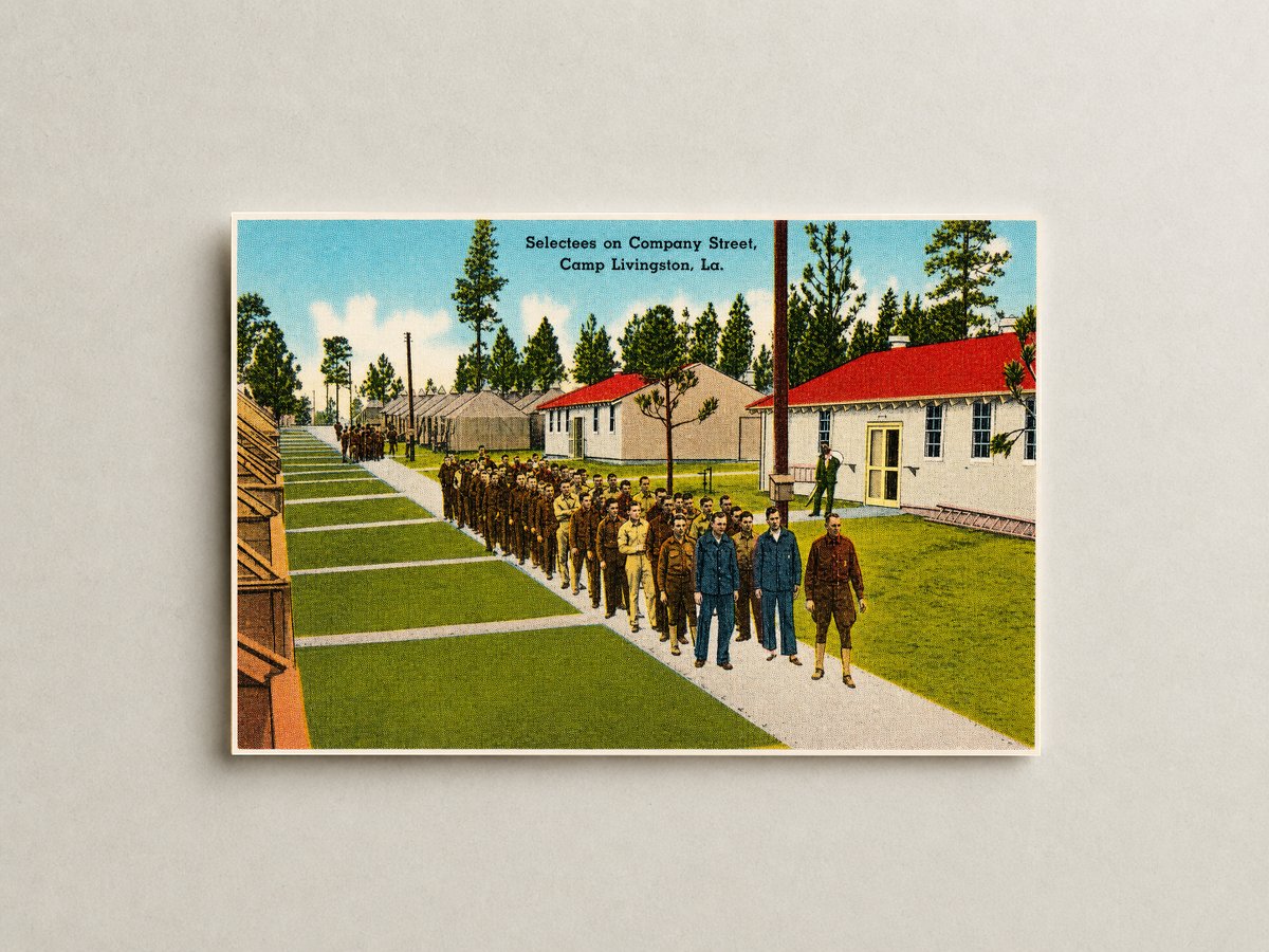 Pineville, LA: Selectees on Company Street, Camp Livingston