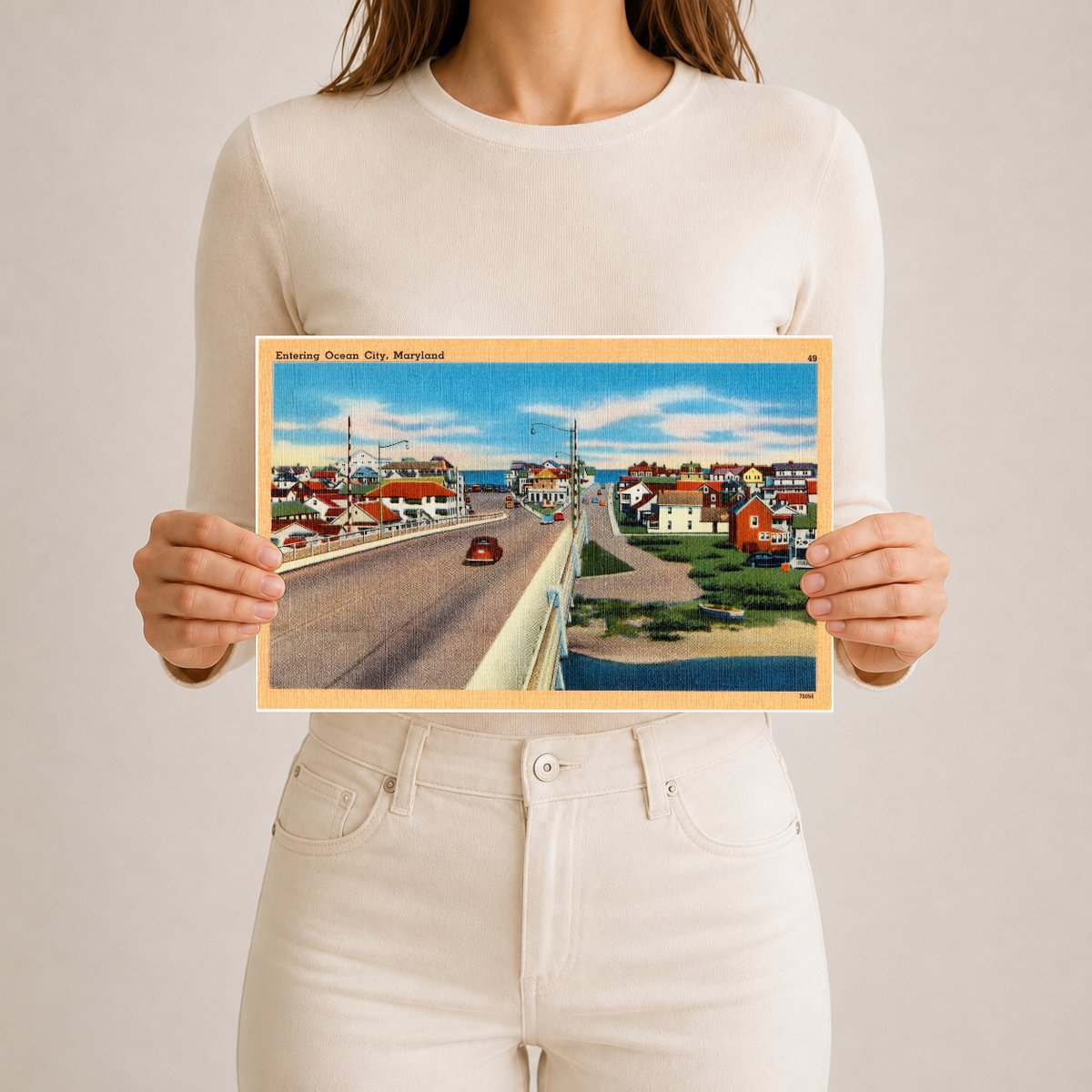 Entering Ocean City, Maryland — Vintage Maryland Postcard