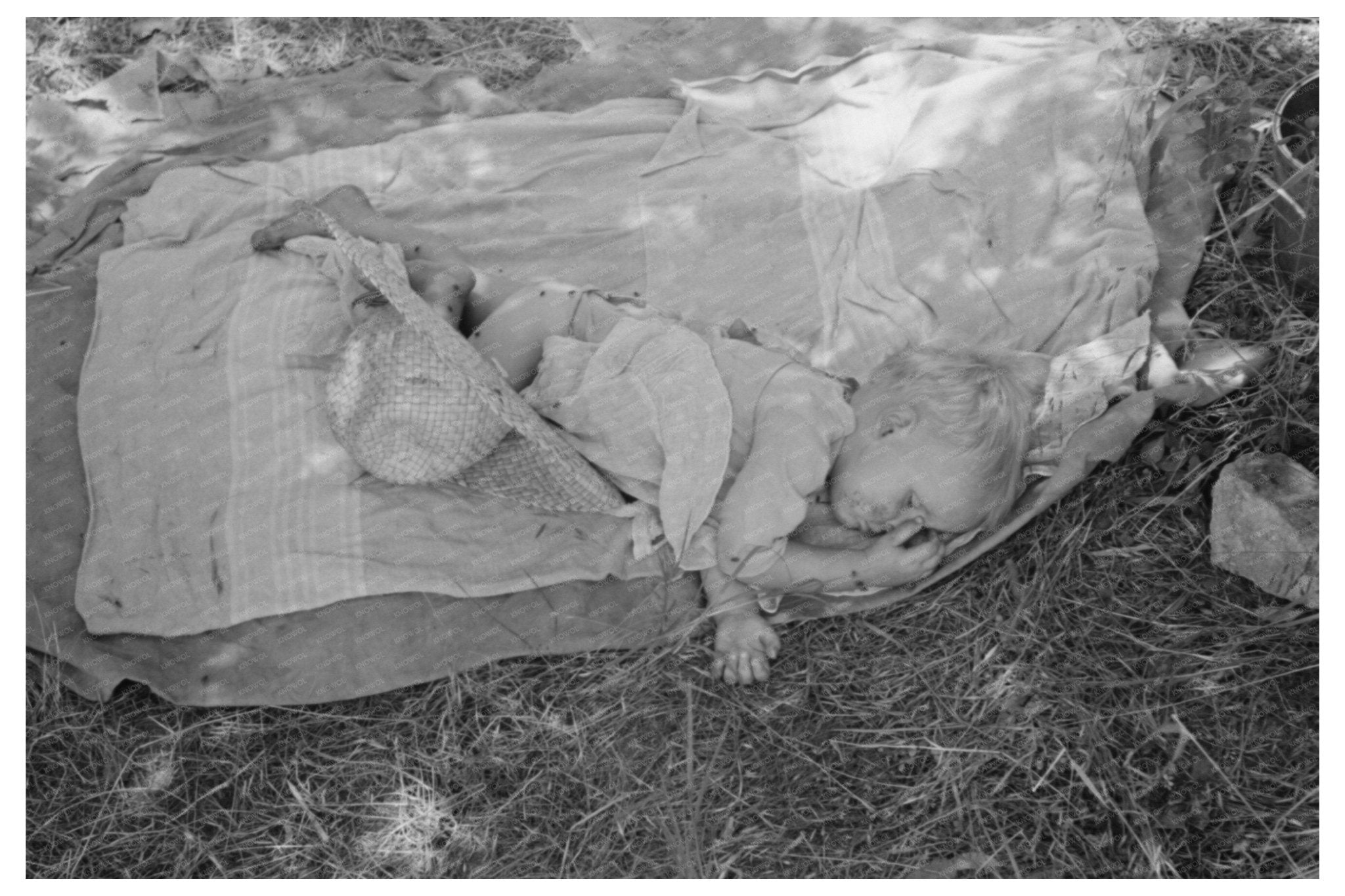 Baby by the Roadside Sequoyah County Oklahoma 1939 - Available at KNOWOL