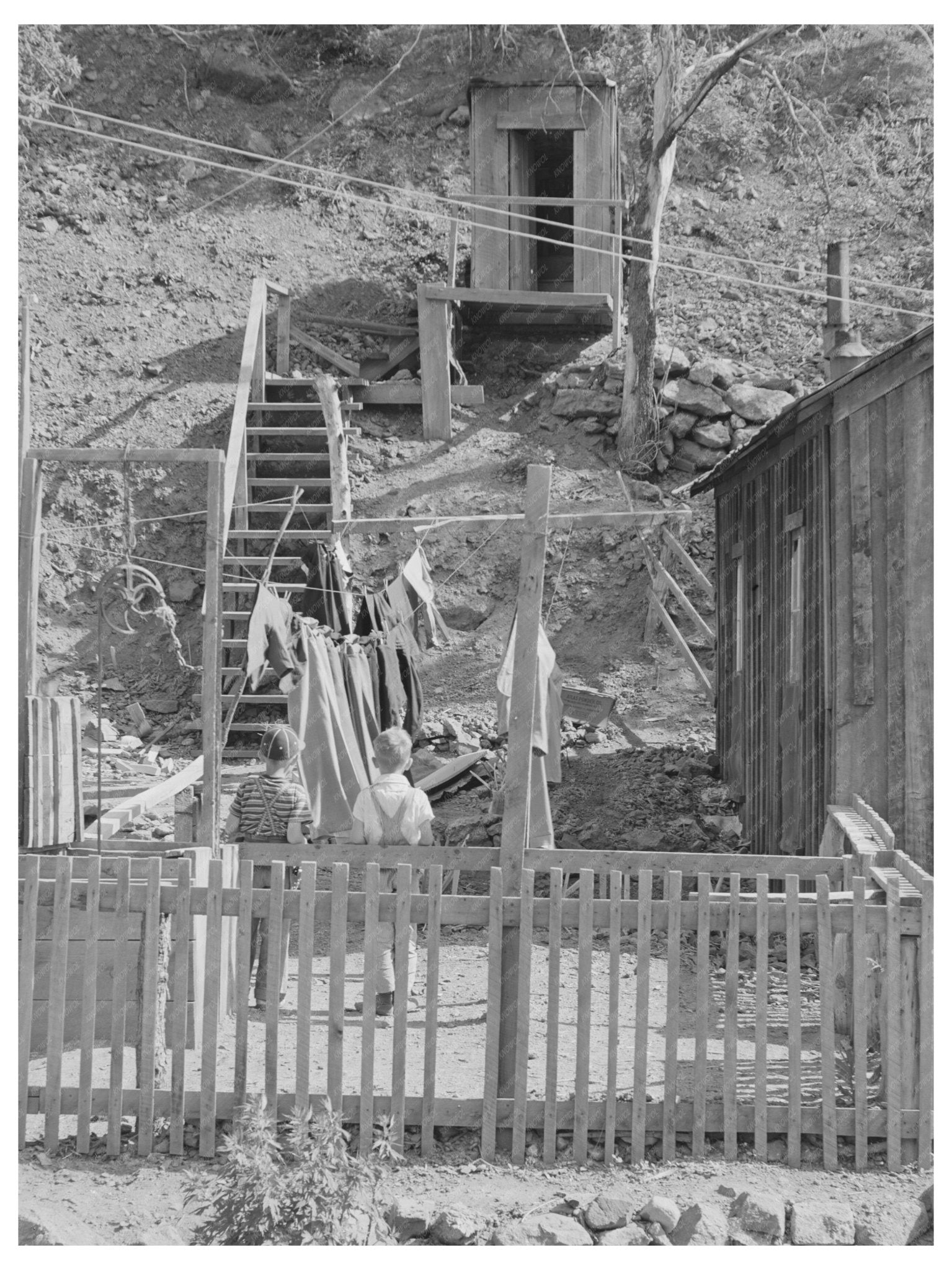 Backyard Privy in Mogollon New Mexico May 1940 - Available at KNOWOL