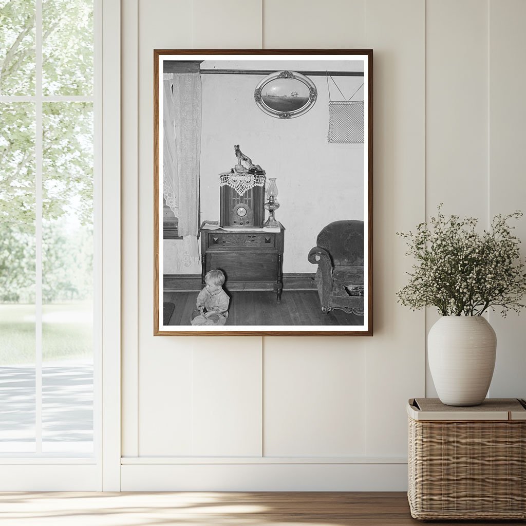 Bakke Child in 1937 North Dakota Farmhouse Living Room - Available at KNOWOL
