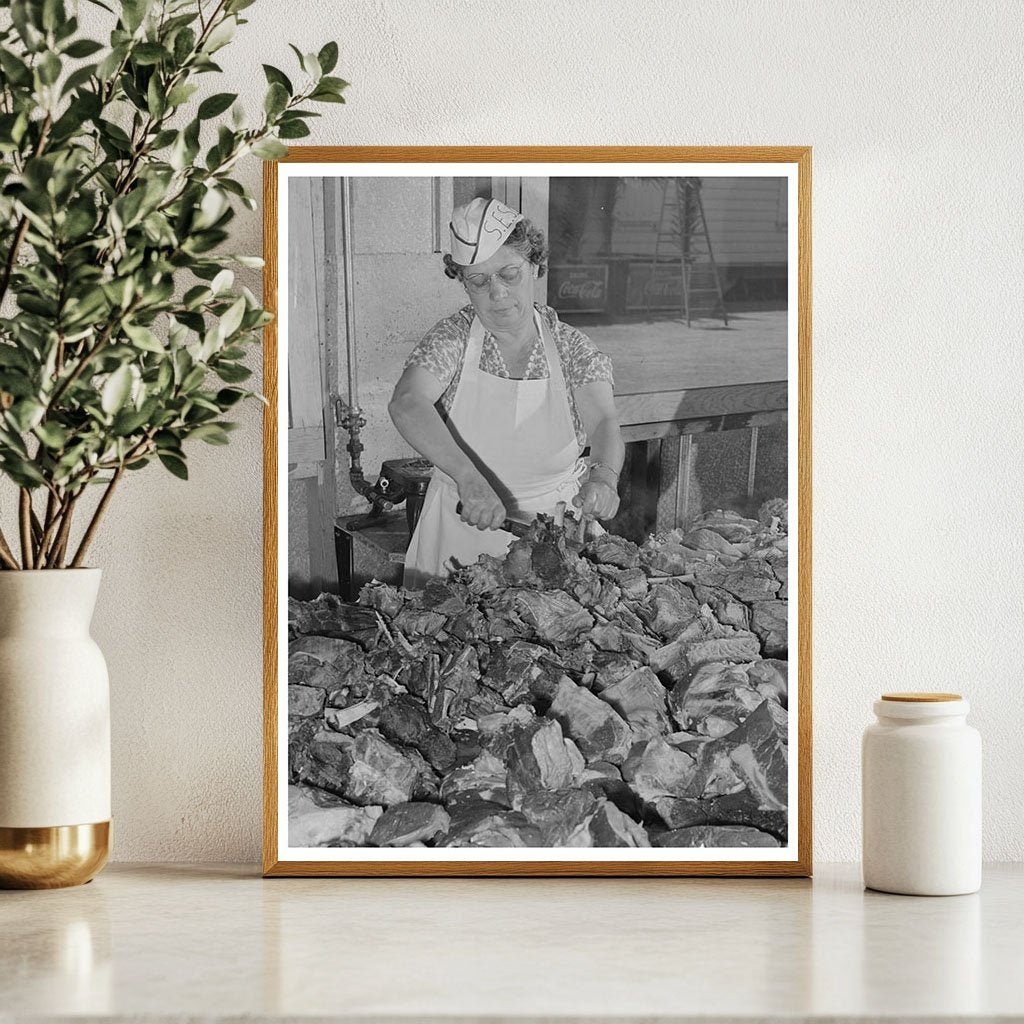 Barbecue Preparation at Holy Ghost Fiesta Santa Clara 1942 - Available at KNOWOL